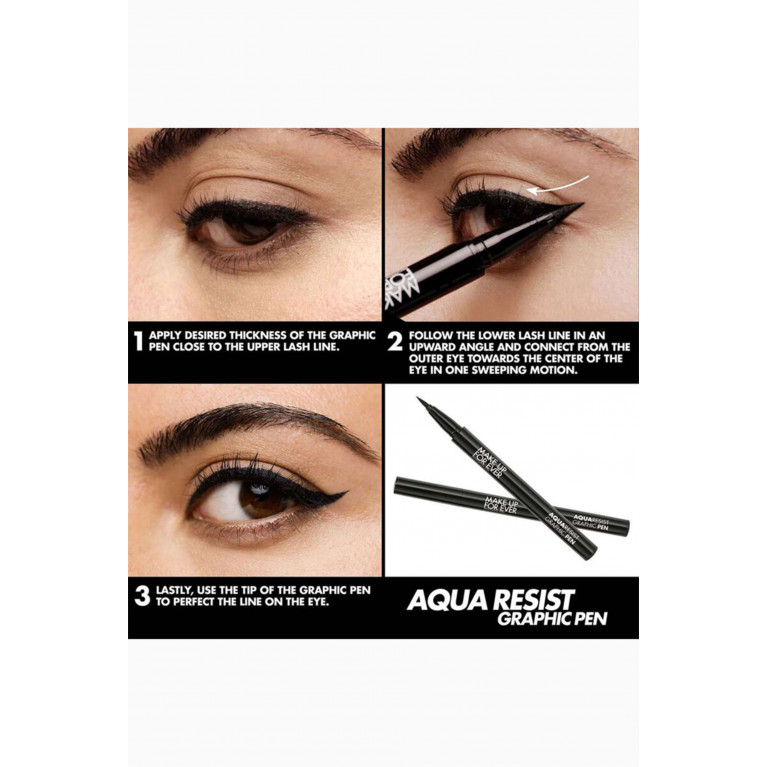 Make Up For Ever - 01 - Black Aqua Resist Graphic Pen, 0.52ml
