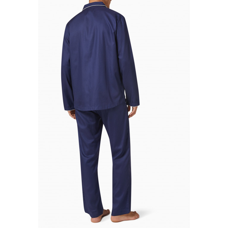 Derek Rose - Lombard 6 Modern Fit Pyjama Set in Cotton Jacquard