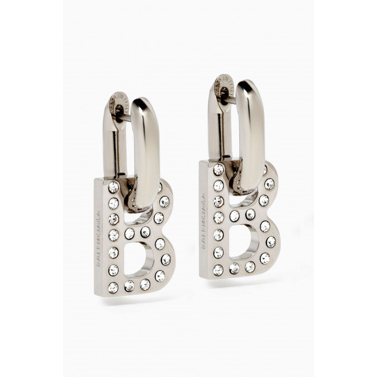 Balenciaga - B Chain XS Rhinestones Earrings in Brass