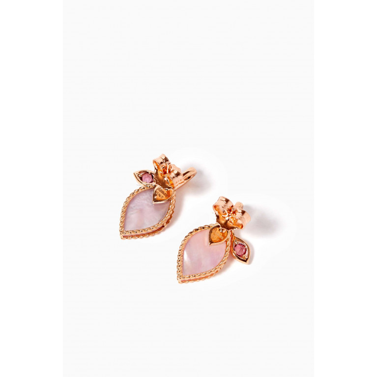 Damas - Farfasha Foglia Mother of Pearl Earrings in 18k Rose Gold