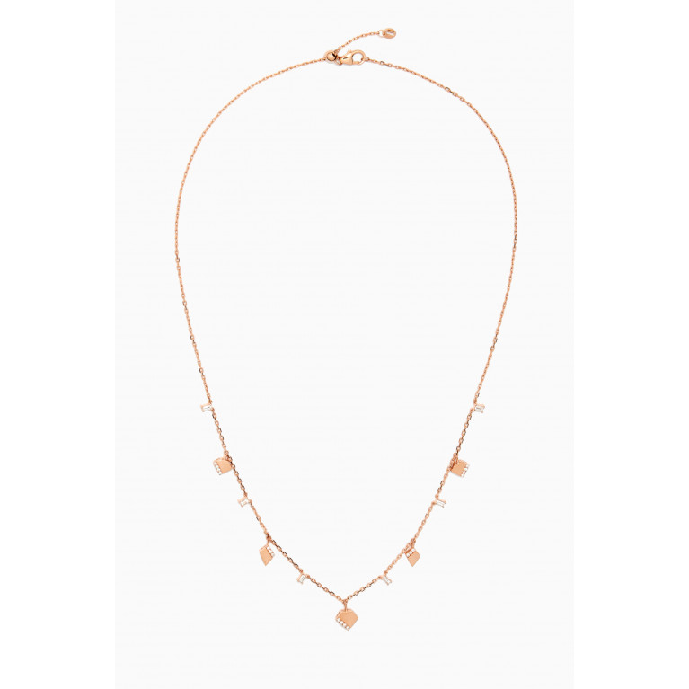 Damas - Glacial Frost Diamond Necklace in 18kt Rose Gold