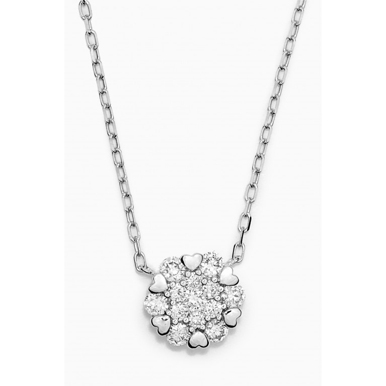 Damas - Heart to Heart Diamond Necklace in 18kt White Gold White