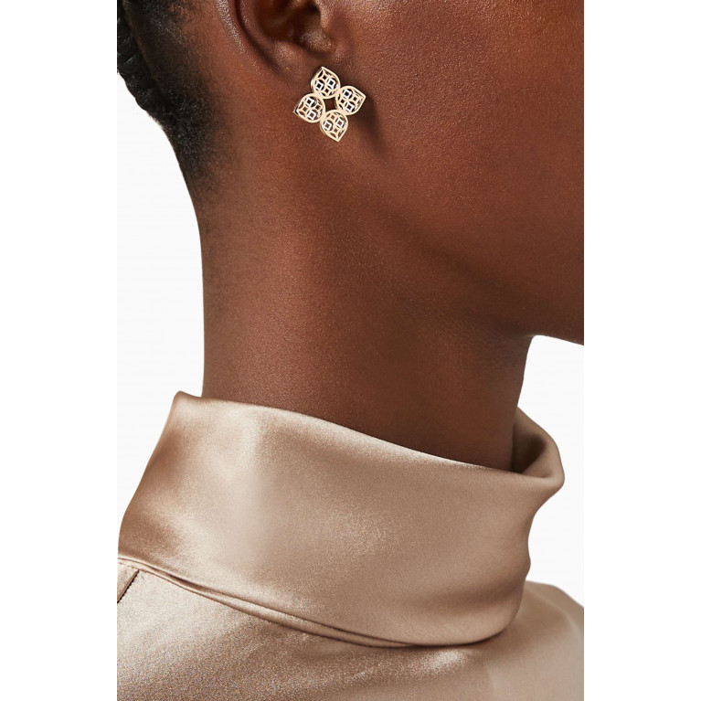 Damas - Al Qasr Zahra Stud Earrings in 18kt Gold Rose Gold