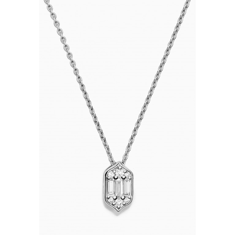 Damas - Palace Baguette Diamond Necklace in 18k White Gold