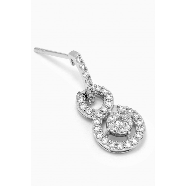 Damas - OneSixEight Diamond Drop Earrings in 18kt White Gold