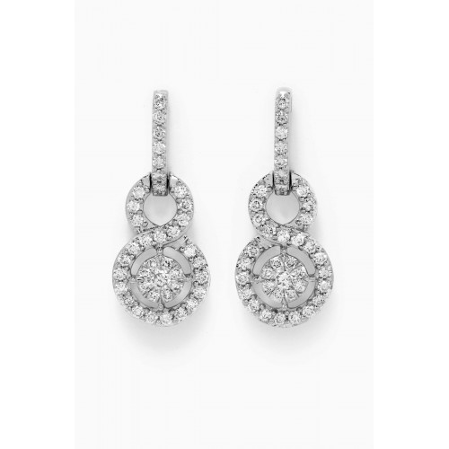 Damas - OneSixEight Diamond Drop Earrings in 18kt White Gold