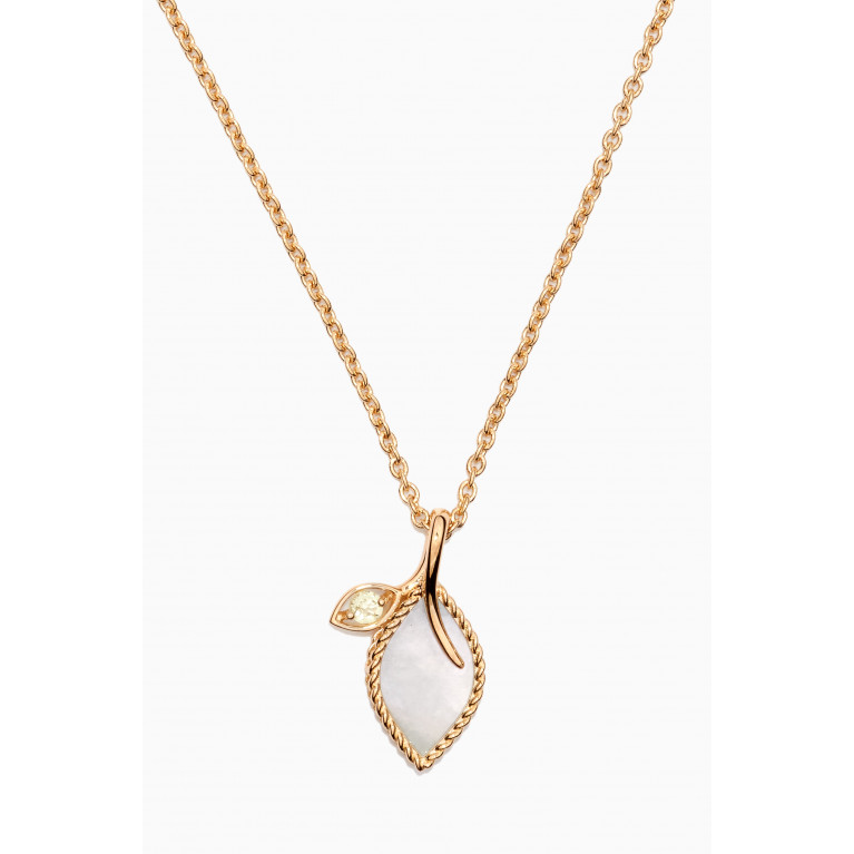 Damas - Farfasha Foglia Mother of Pearl Necklace in 18kt Rose Gold