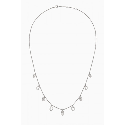 Damas - Palace Baguette Diamond Necklace in 18kt White Gold