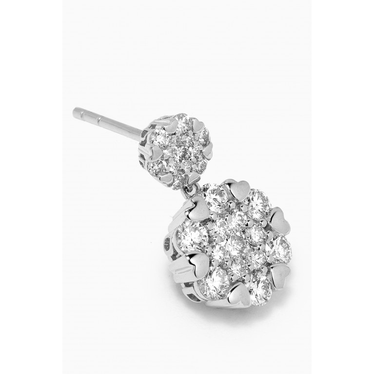 Damas - Heart to Heart Diamond Earrings in 18kt White Gold White