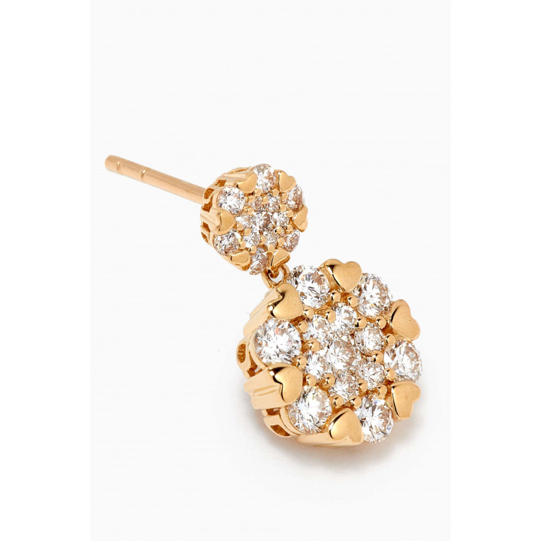 Damas - Heart to Heart Diamond Earrings in 18kt Yellow Gold Yellow