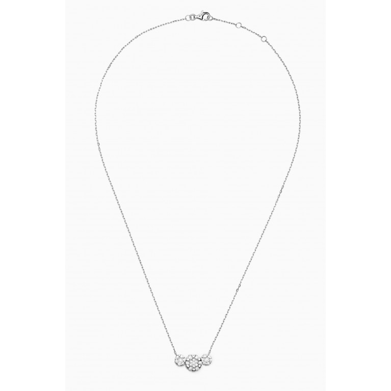 Damas - Heart to Heart Three Diamond Necklace in 18kt White Gold White
