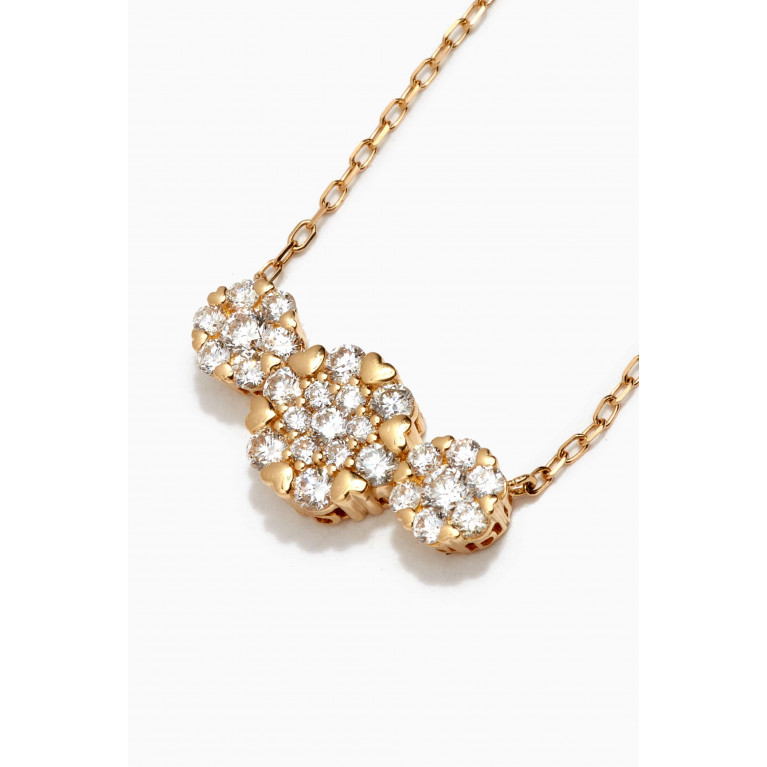 Damas - Heart to Heart Three Diamond Necklace in 18kt Yellow Gold Yellow