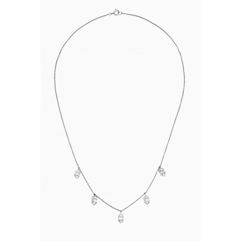 Damas - Palace Baguette Diamond Necklace in 18kt White Gold