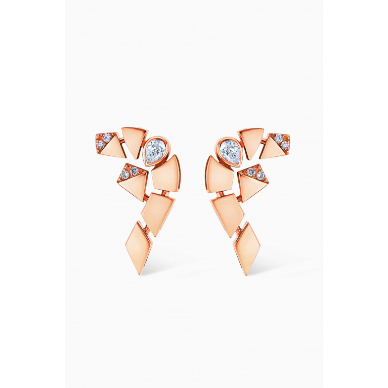 Damas - Glacial Frost Diamond Earrings in 18kt Rose Gold
