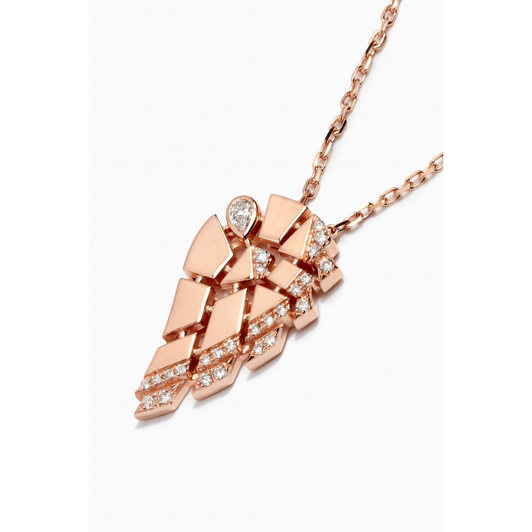 Damas - Glacial Frost Diamond Pendant Necklace in 18kt Rose Gold
