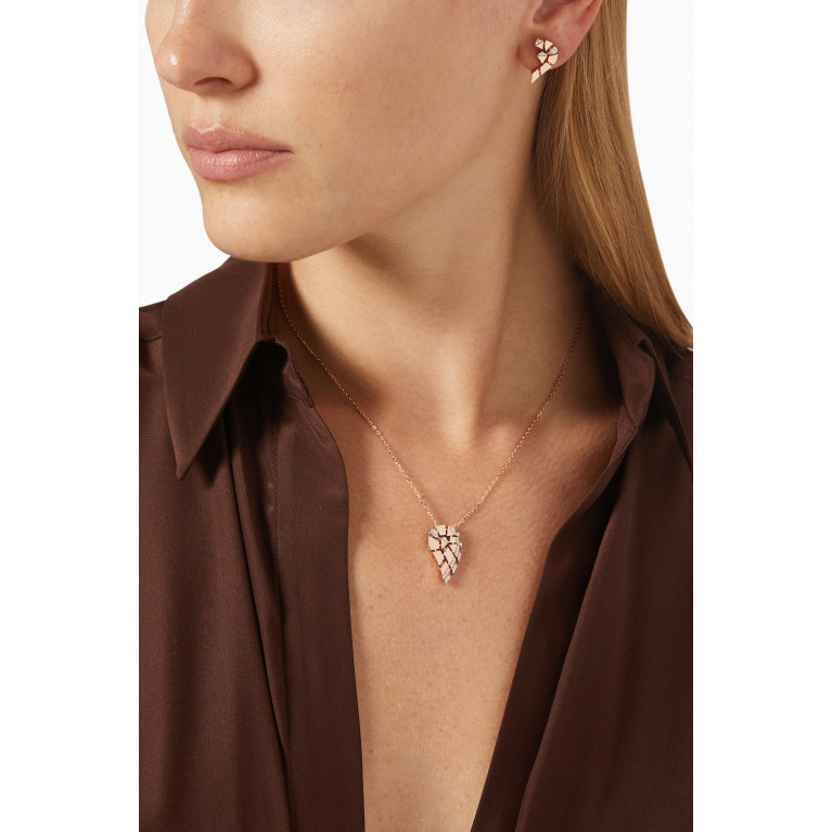 Damas - Glacial Frost Diamond Pendant Necklace in 18kt Rose Gold