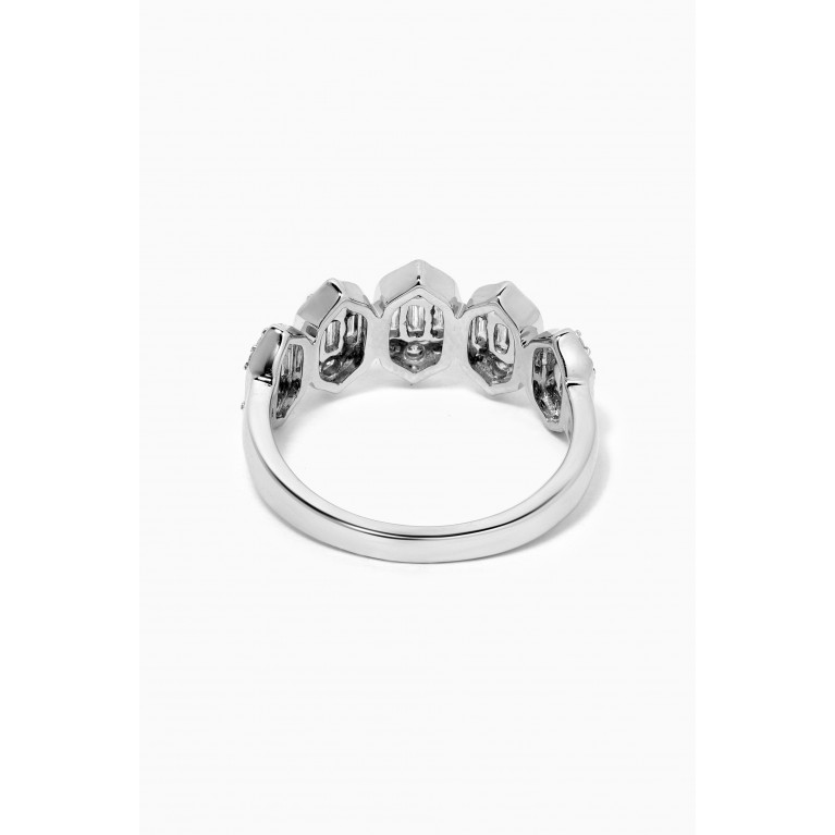 Damas - Palace Baguette Five Diamond Ring in 18kt White Gold