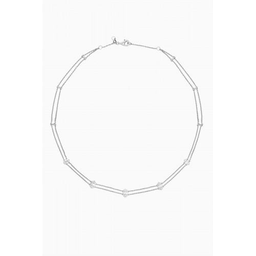 Damas - Palace Baguette Diamond Station Necklace in 18kt White Gold