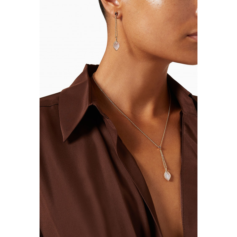 Damas - Farfasha Foglia Mother of Pearl Drop Earrings in 18k Rose Gold