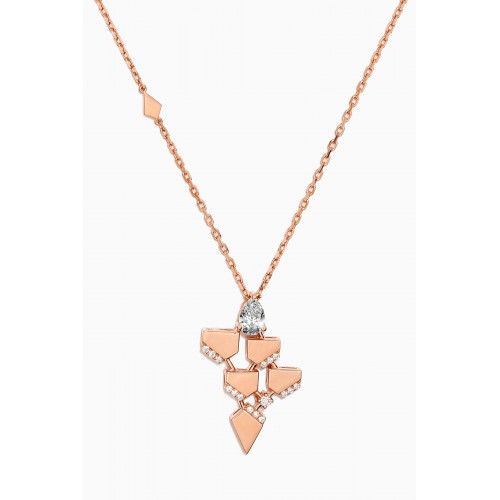 Damas - Glacial Frost Diamond Necklace in 18kt Rose Gold