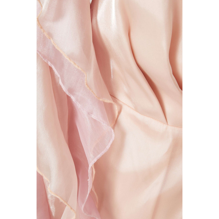 NASS - Strapless Dress & Scarf in Organza Pink