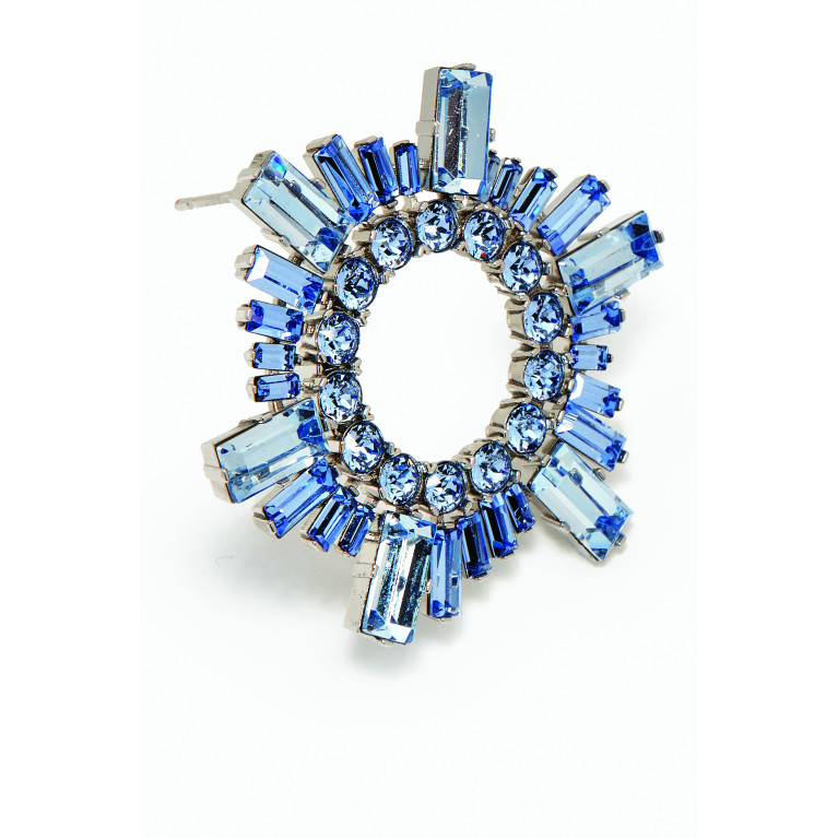 Amina Muaddi - Mini Begum Crystal Stud Earrings Blue
