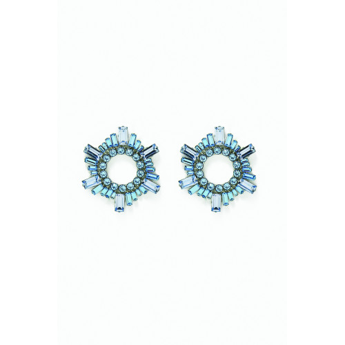 Amina Muaddi - Mini Begum Crystal Stud Earrings Blue