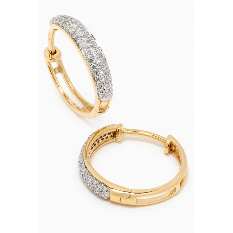 STONE AND STRAND - Diamond Orb Huggie Earrings in 10kt Yellow Gold