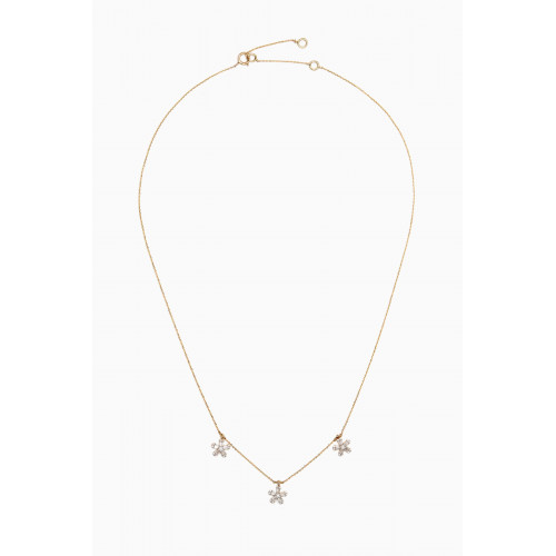 STONE AND STRAND - Flower Power Trio Diamond Necklace in 10kt Yellow Gold
