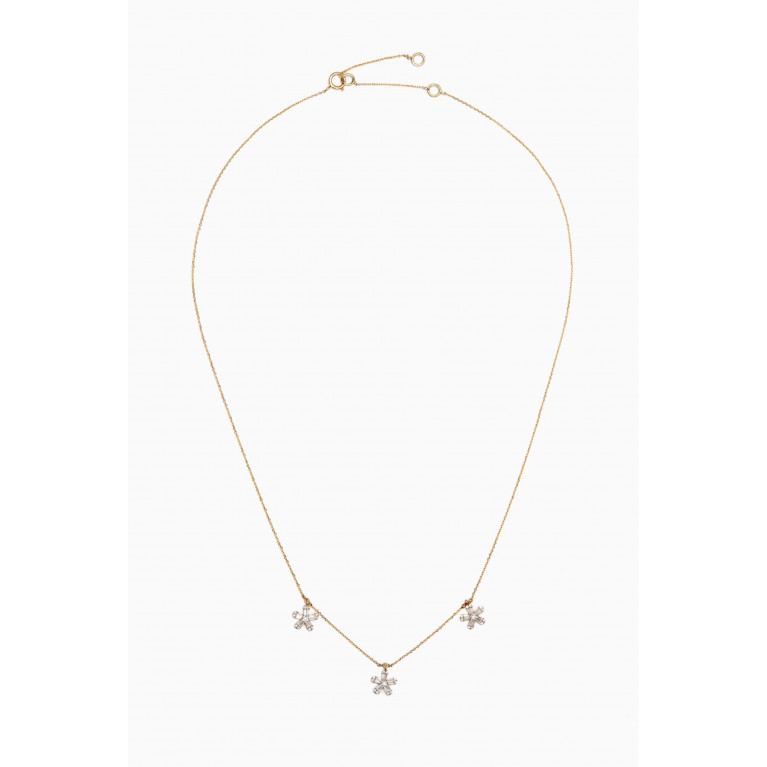 STONE AND STRAND - Flower Power Trio Diamond Necklace in 10kt Yellow Gold