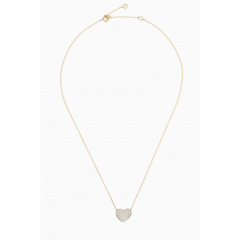 STONE AND STRAND - Pave Heart Pendant Necklace in 10kt Yellow Gold
