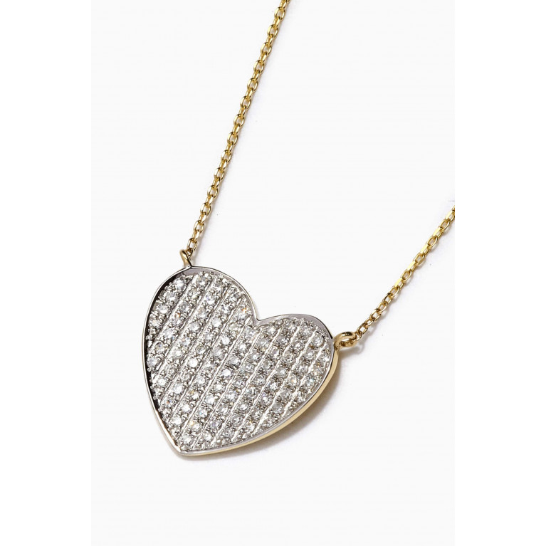 STONE AND STRAND - Pave Heart Pendant Necklace in 10kt Yellow Gold