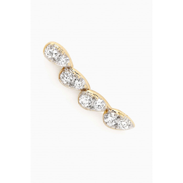 STONE AND STRAND - Diamond Dewdrop Single Climber in in 10kt Yellow Gold