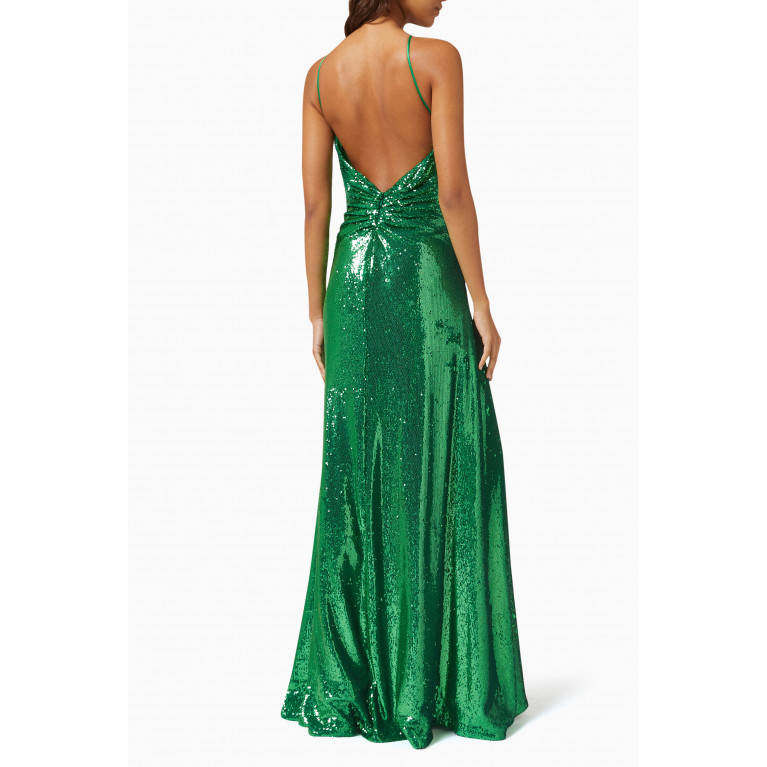 HALSTON - Maya Backless Gown in Sequinned Crepe