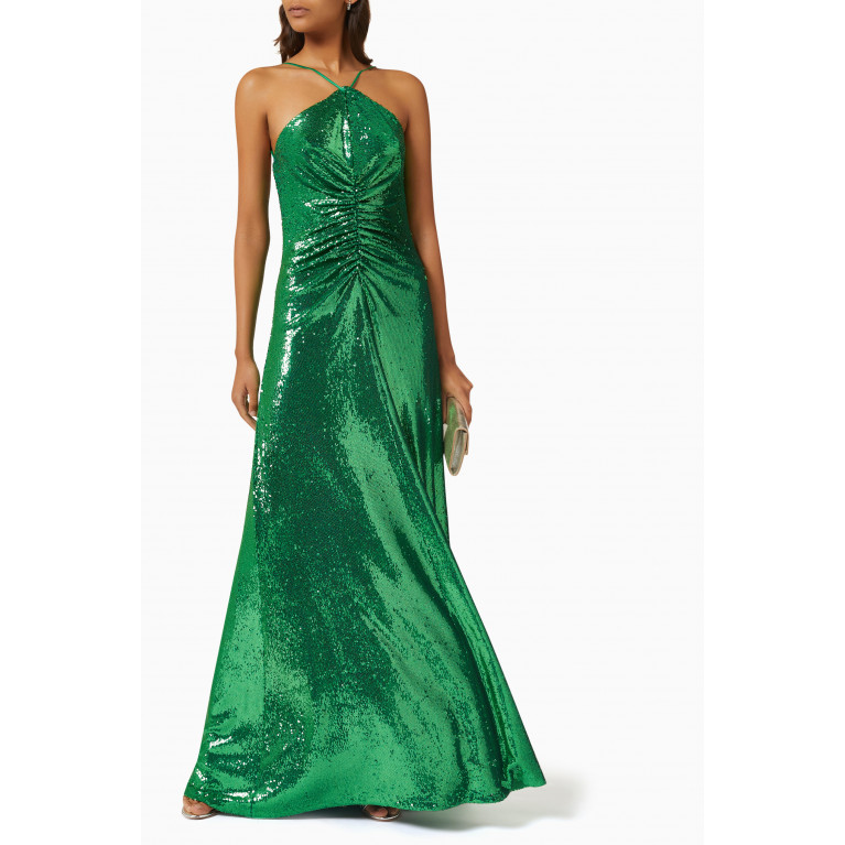 HALSTON - Maya Backless Gown in Sequinned Crepe