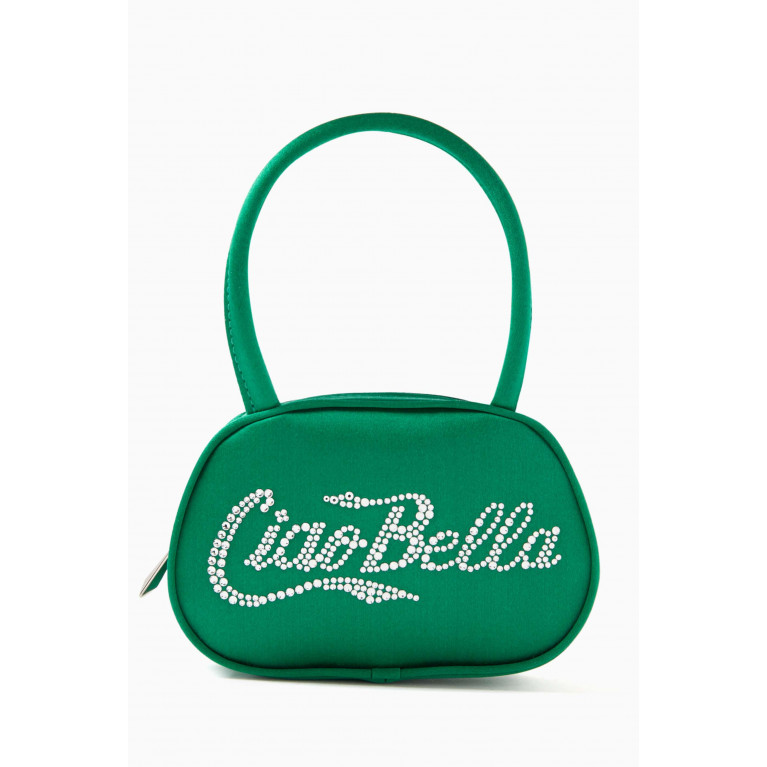 Amina Muaddi - Super Amini Ciao Bella Top-handle Bag in Satin Green