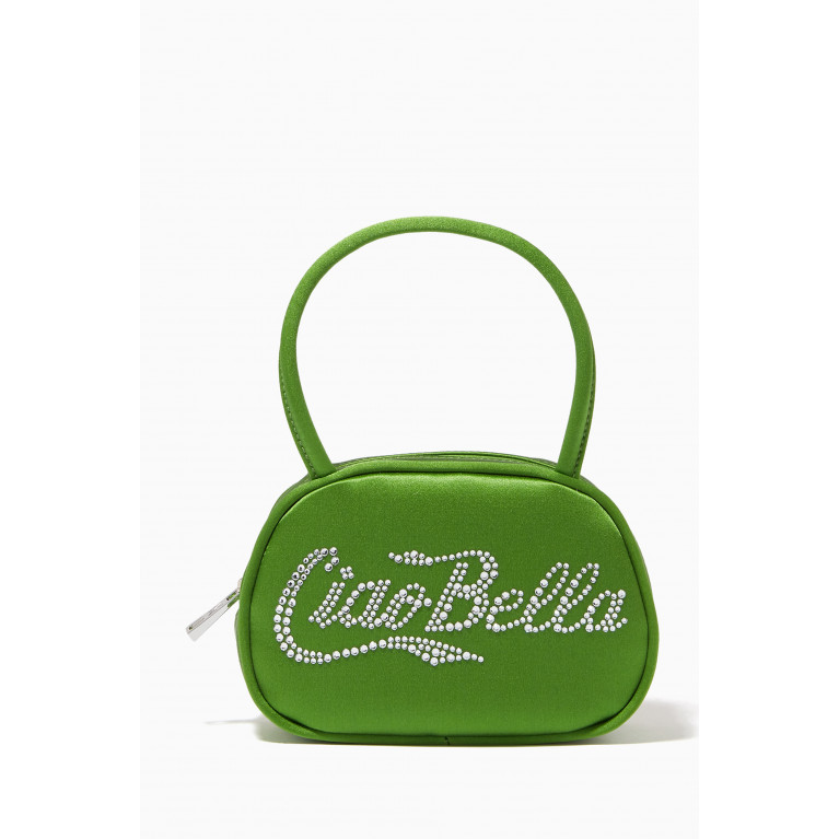 Amina Muaddi - Super Amini Ciao Bella Top-handle Bag in Satin Green