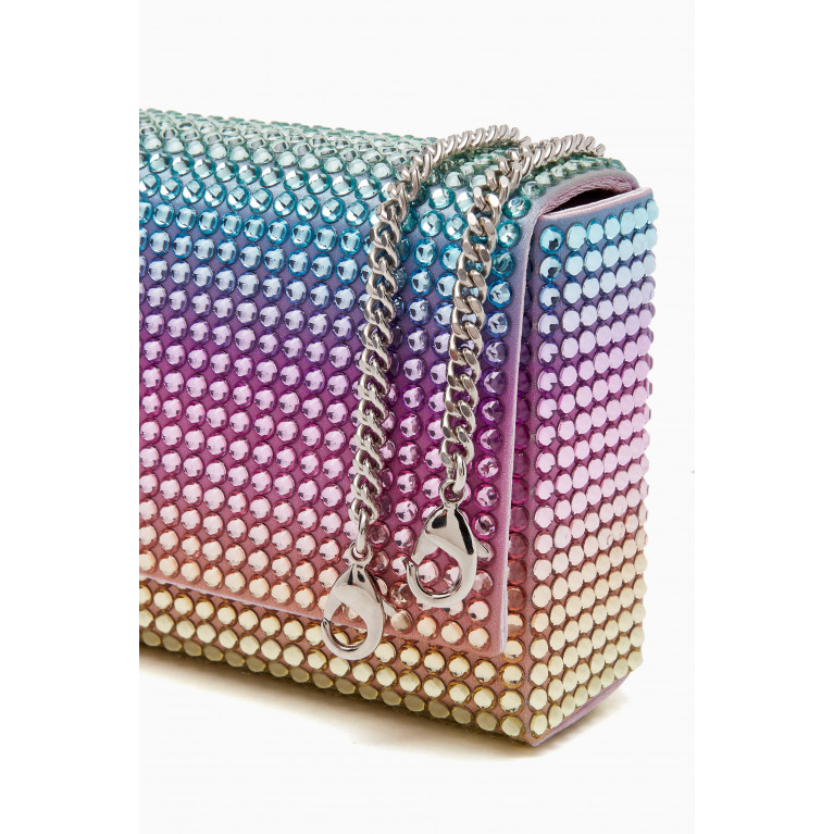 Amina Muaddi - Super Mini Paloma Crystal Clutch Bag in Satin Multicolour