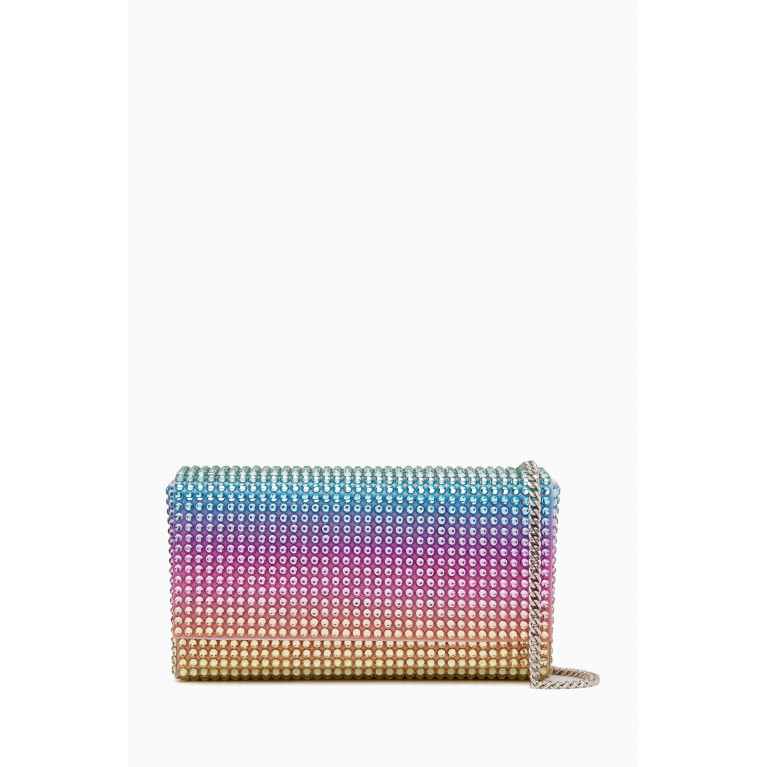 Amina Muaddi - Super Mini Paloma Crystal Clutch Bag in Satin Multicolour