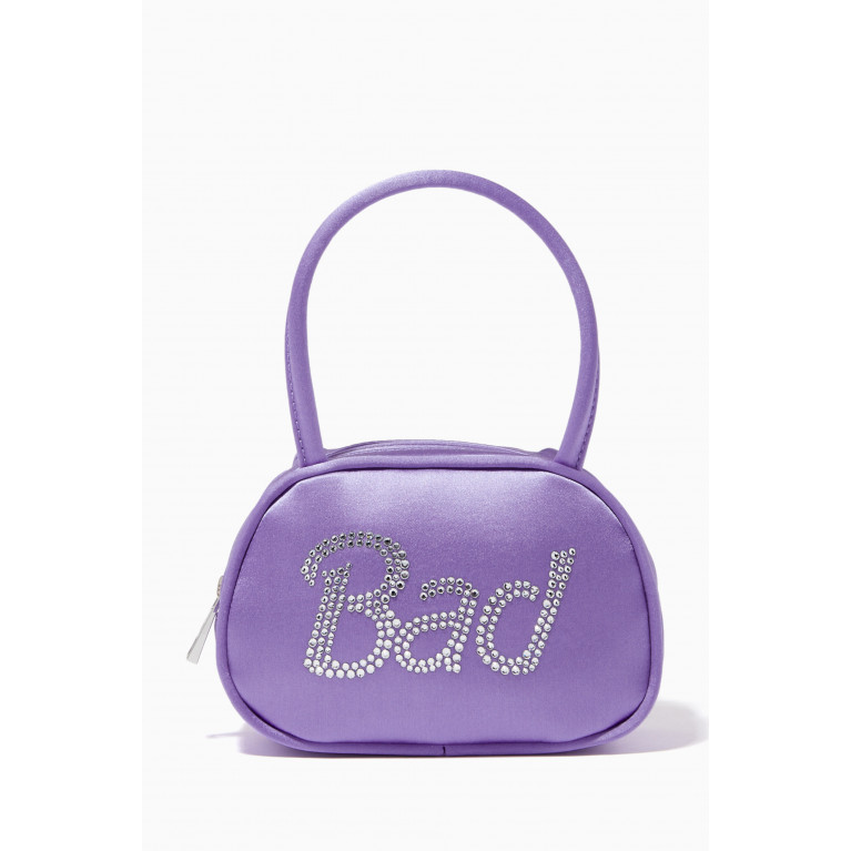Amina Muaddi - Super Amini Baddie Top-handle Bag in Satin Purple