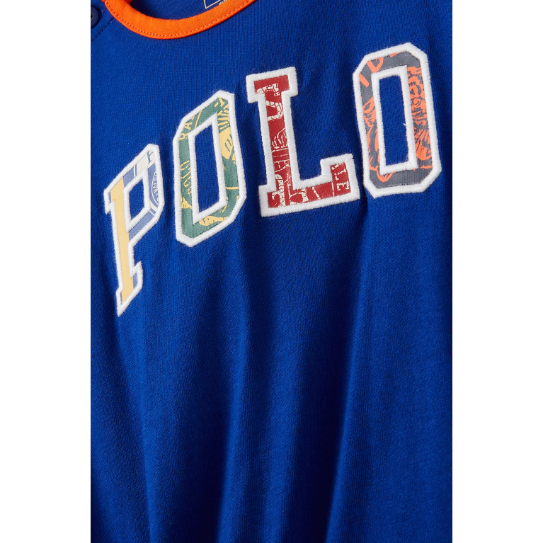 Polo Ralph Lauren - Multicolour Polo Logo Print Romper in Cotton Jersey