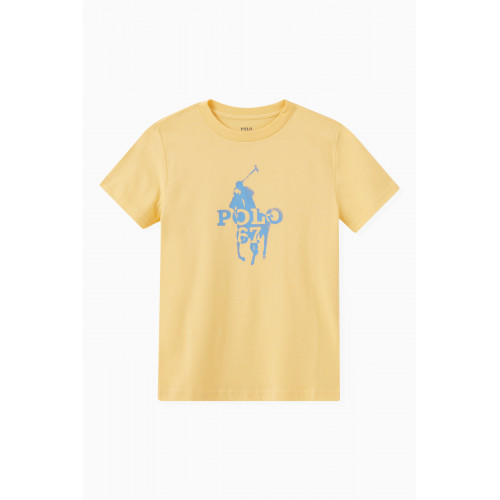 Polo Ralph Lauren - Faded Polo Logo Print T-shirt in Cotton Jersey