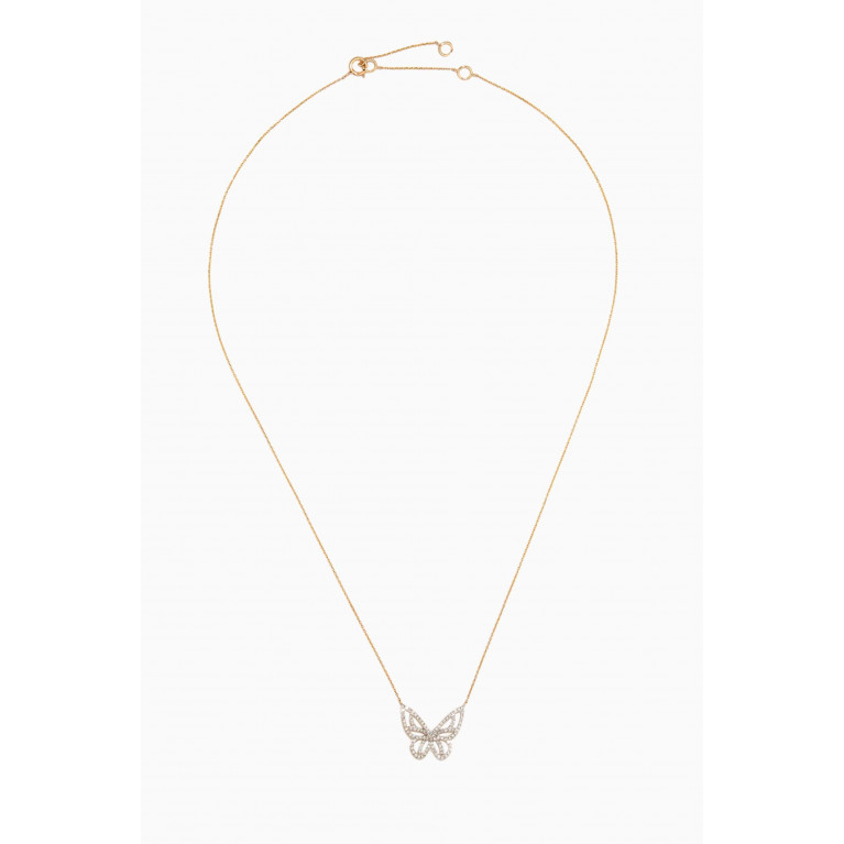 STONE AND STRAND - Pave Diamond Monarch Necklace in 10kt Yellow Gold