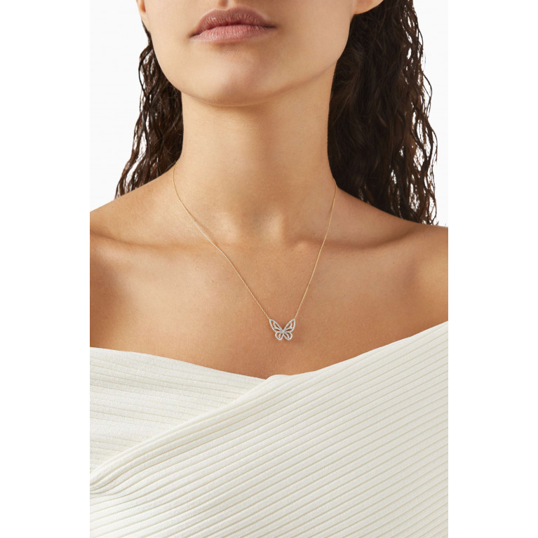 STONE AND STRAND - Pave Diamond Monarch Necklace in 10kt Yellow Gold