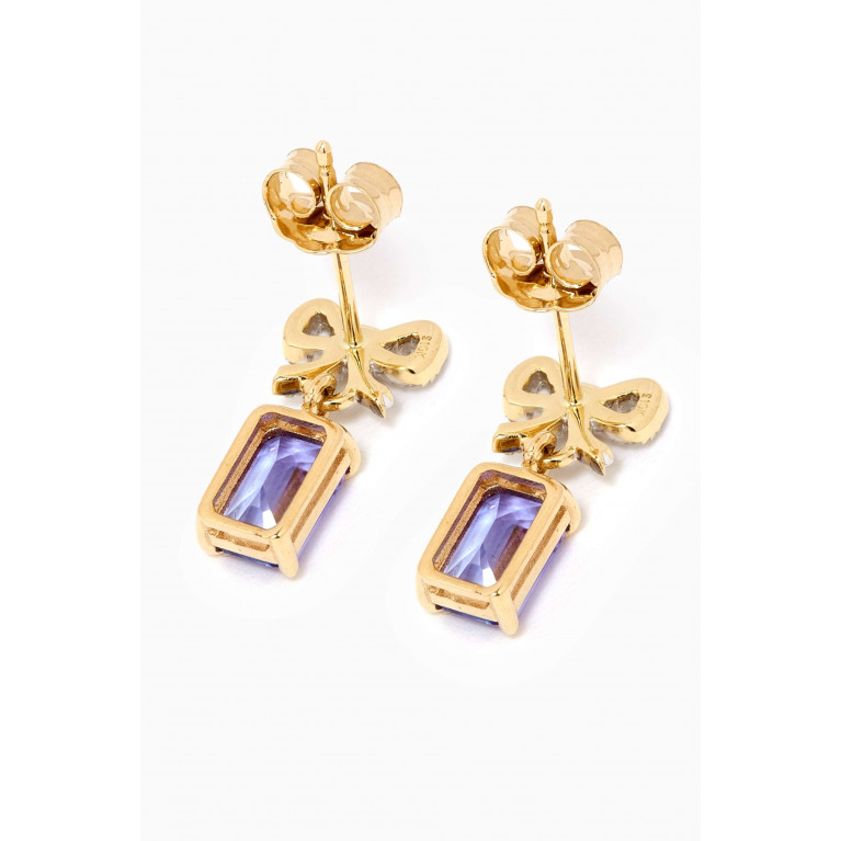 STONE AND STRAND - Royal Blue Drop Earrings in 10kt Yellow Gold