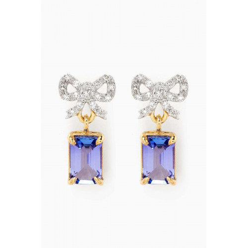 STONE AND STRAND - Royal Blue Drop Earrings in 10kt Yellow Gold