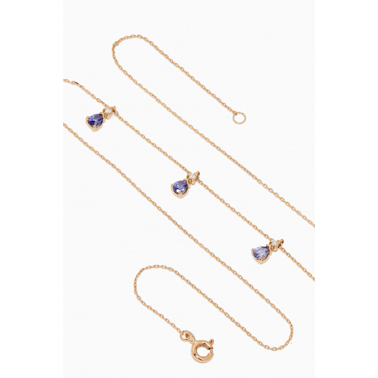 STONE AND STRAND - Royal Blue Trio Necklace in 10kt Yellow Gold