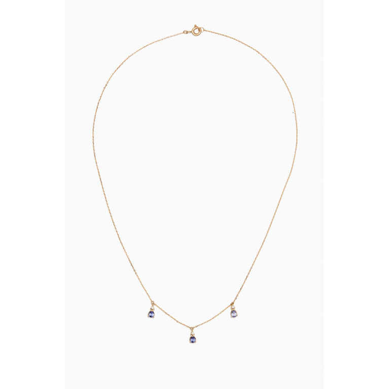 STONE AND STRAND - Royal Blue Trio Necklace in 10kt Yellow Gold