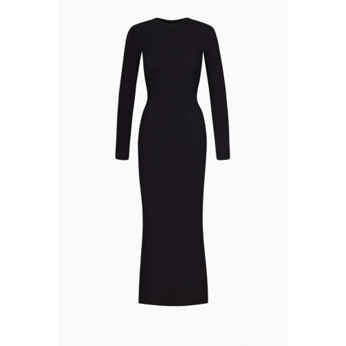 SKIMS - Soft Lounge Long-sleeved Maxi Dress in Stretch-modal ONYX
