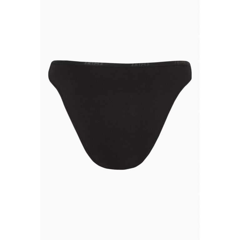 SKIMS - Logo High-leg Bikini Briefs in Stretch-cotton SOOT